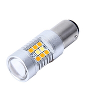 Светодиодная led лампочка 12В 1157-2835-21 SMD+3030-7 SMD Двухконтактная Белый/Желтый(7356) 