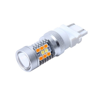 Светодиодная led лампочка 12В 3157-2835-21 SMD+3030-7 SMD Безцокольная Двухконтактная Белый/Желтый(7358) 