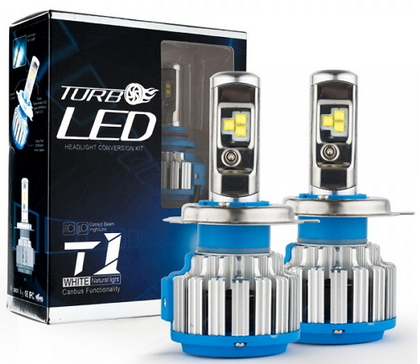 Светодиодные автолампы TurboLed T1 H4 6000K 35W 12/24v CanBus с активным охлаждением(7551)