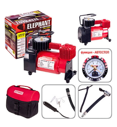 Компрессор ELEPHANT КА-12510 150psi/14Amp/37л/прикур./Автостоп(7858)