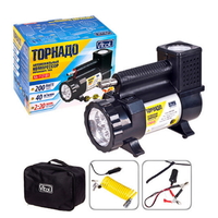 Компрессор "Торнадо" КА-Т12181 150psi/15Amp/40л/фонарь/прикур.+переходник/шланг 3,0м (7865) 