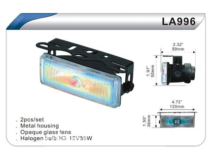 Фары дополнительные DLAA 996 RY/H3-12V-55W/120*38mm компл.(7970)