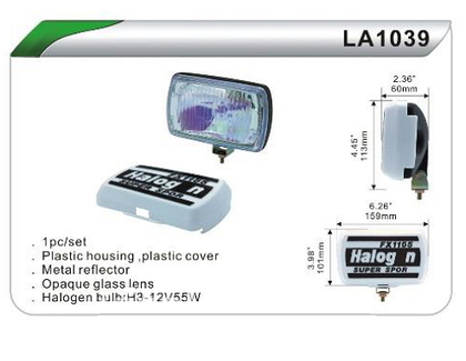 Фары дополнительные DLAA 1039 W/H3-12V-55W/159*101mm/крышка(7994)