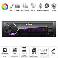 Автомагнітола Pulso P110111 1DIN з Bluetooth, RGB, USB, FM, RCA, 4×50 Вт, LCD-дисплей(13351) 