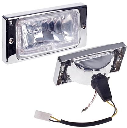 Фары дополнительные модель VARRAN HY-174D-2/CLEAR H3-12V-55W/173*84mm/LADA/2110-15 (хром) LED рамка(8105)
