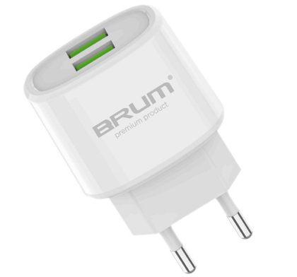 Сетевое зарядное BRUM BM-S007 (2USB 2.1A)8161BMS007