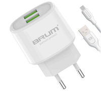 Сетевое зарядное BRUM BM-S007t (2USB 2.1A)Type-C 8163BMS007t 