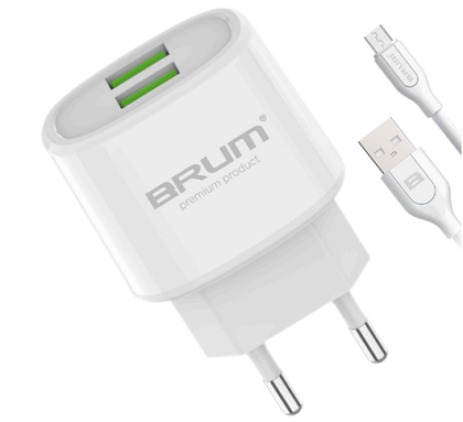Сетевое зарядное BRUM BM-S007i (2USB 2.1A)Lightning8165BMS007i