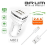 Автомобильное зарядное устройство BRUM BM-A002 (2USB 2.4A)с кабелем Lightning8167BMA002 Автомобильное зарядное устройство BRUM BM-A002 (2USB 2.4A)с кабелем Lightning8167BMA002