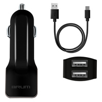 Автомобильное зарядное устройство BRUM BM-A003 (2USB 2.1A) с кабелем Type-C 8172BMA003 