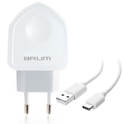 Сетевое зарядное BRUM BM-S002 (2USB 2.1A) с кабелем Type-C 8176BMS002