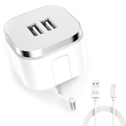 Сетевое зарядное BRUM BM-S009 (2USB 2.4A) Micro USB 8179BMS009