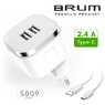 Сетевое зарядное BRUM BM-S009 (2USB 2.4A) Type-C 8180BMS009
