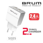 Сетевое зарядное BRUM BM-S005 (2USB 2.4A)8181BMS005