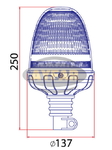 Мигалка желтая диодная 12/24 вольт TR518-6 для грузовиков(8320TR5186)