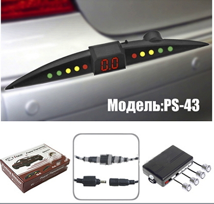 Парктроник TIGER PS-43/LED/4 датчика D-18mm/коннектор /silver (8754)