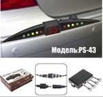 Парктроник TIGER PS-43/LED/4 датчика D-18mm/коннектор /silver (8754)