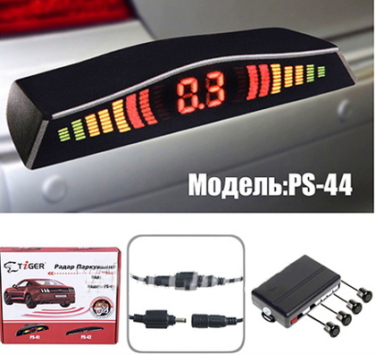 Парктроник TIGER PS-44/LED/4 датчика D-18mm/коннектор / black (8755)