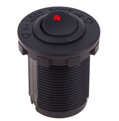 Кнопка врезная в планку 12V 20 A RED (8781)