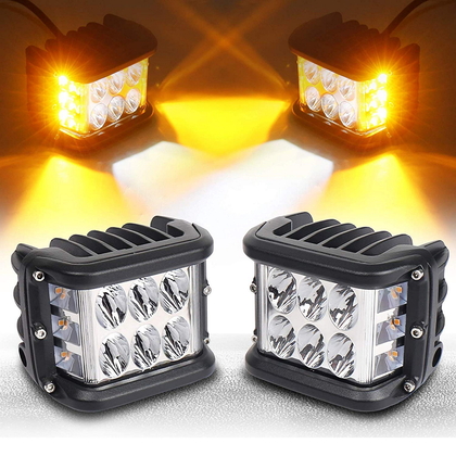 Led фари для спецтехники 2шт 72 Вт Flood/белый/желтый свет (12793)