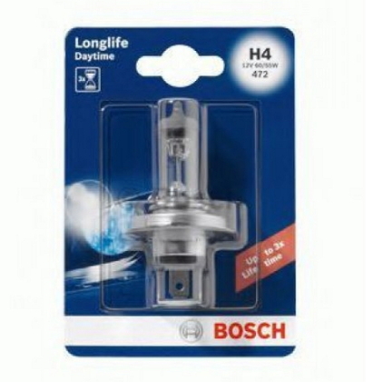 Автолампа BOSCH Longlife Daytime H4 60/55W 12V P43t  1шт./ блистер (9384)