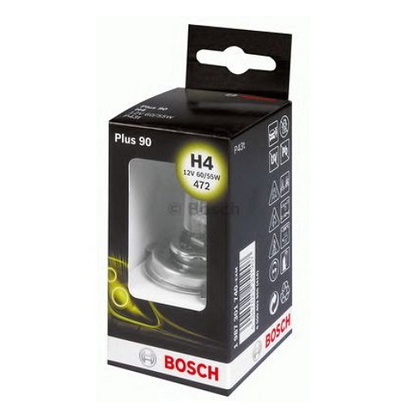 Автолампа BOSCH Plus 90 Н4 60/55W 12V P43t 1шт./бокс (9398)