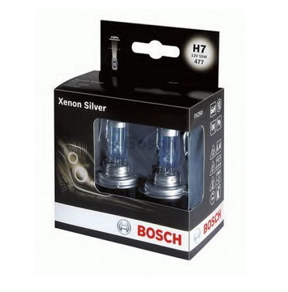Автолампа BOSCH Xenon Silver Н7 55W 12V PX26d 2шт./бокс (9437)