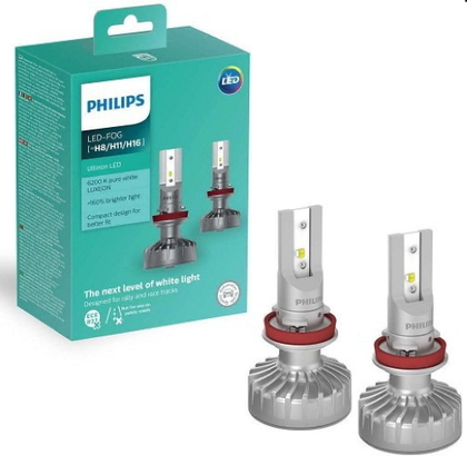 Комплект диодных ламп PHILIPS Ultion +160% LED Fog H8/H11/H16 X2 (9449)
