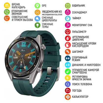 Смарт-часы Modfit GT05 Green-Silver Silicone(11510)