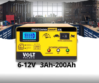 Зарядное устройство для АКБ AGM и GEL 6V/12V 15A Volt Polska SMART A16(12757)