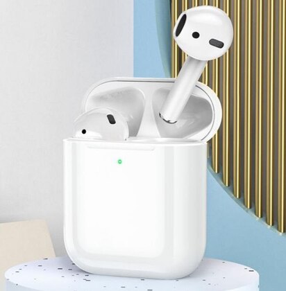 Беспроводные сенсорные Bluetooth наушники TWS Hoco EW25 белые блютуз гарнитура с кейсом для подзарядки(12771) 