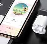 Беспроводные сенсорные Bluetooth наушники TWS Hoco EW25 белые блютуз гарнитура с кейсом для подзарядки(12771) 
