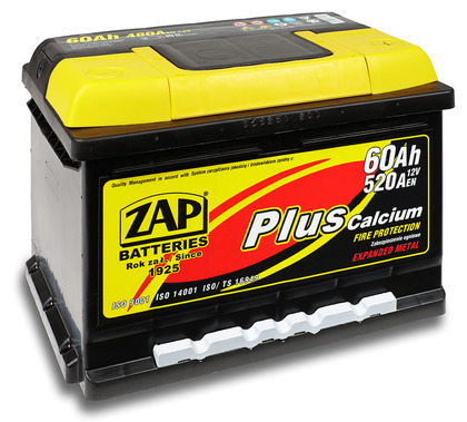 Автомобильный аккумулятор ZAP Plus (60A/ч)/3554