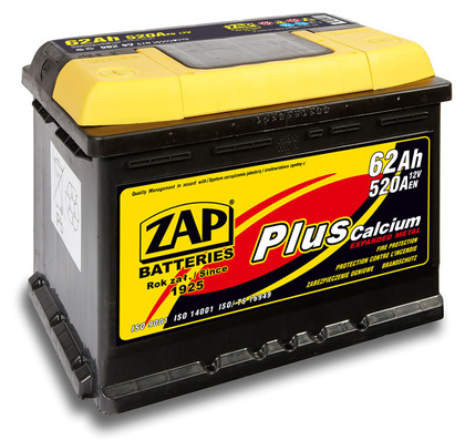 Автомобильный аккумулятор ZAP Plus (62A/ч)/3555